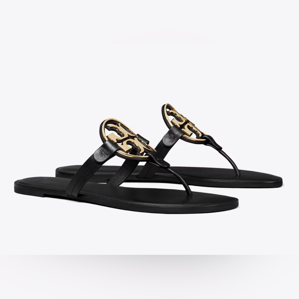 Tory Burch Miller black gold sandal 9.5